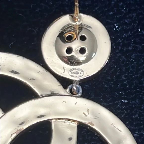 CHANEL Gold Logo Earrings - Picture 9 of 13